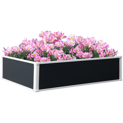 Raised bed pot with drainage, Gray plastic 120x90x30 cm