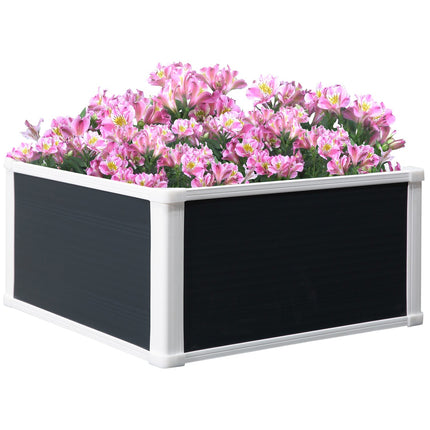 Raised plastic garden bed with drainage, 60x60x30 cm