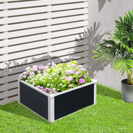 Raised plastic garden bed with drainage, 60x60x30 cm