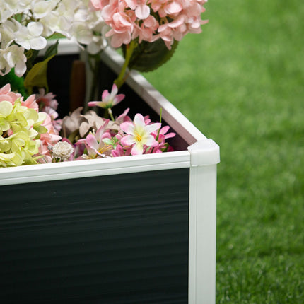 Raised plastic garden bed with drainage, 60x60x30 cm