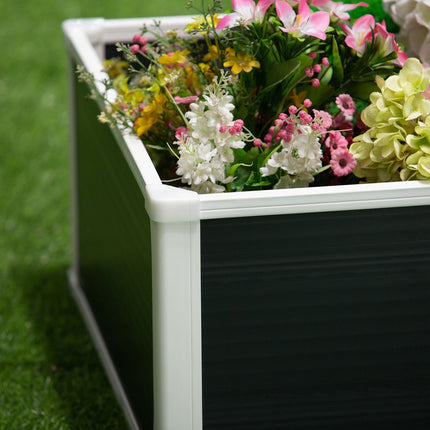 Raised plastic garden bed with drainage, 60x60x30 cm