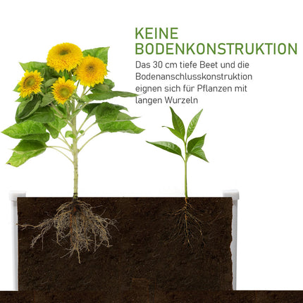 Raised plastic garden bed with drainage, 60x60x30 cm
