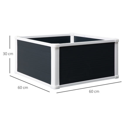 Raised plastic garden bed with drainage, 60x60x30 cm