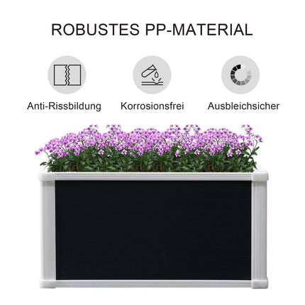 Raised plastic garden bed with drainage, 60x60x30 cm
