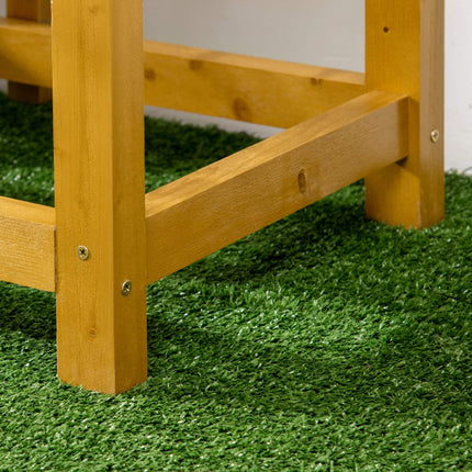 Raised bed pot with table, wood, 64x80x30 cm