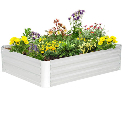 Raised garden bed in galvanized steel - 120x90x30 cm Silver