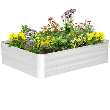 Raised garden bed in galvanized steel - 120x90x30 cm Silver
