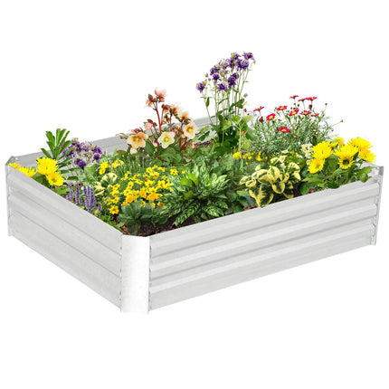 Raised garden bed in galvanized steel - 120x90x30 cm Silver