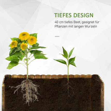 Granwood Raised planter box for herbs, vegetables, flowers - 120 x 40 x 40 cm