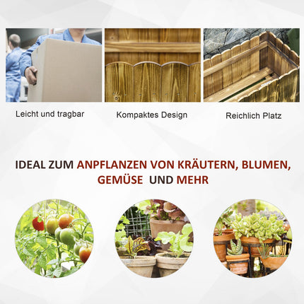Raised bed pot, spruce, 80x33x30 cm - Herbs & Vegetables