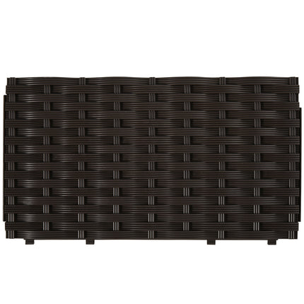 Raised bed pot with drainage, Rattan look, 40x40x44 cm