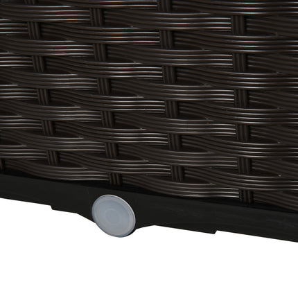 Raised bed pot with drainage, Rattan look, 40x40x44 cm