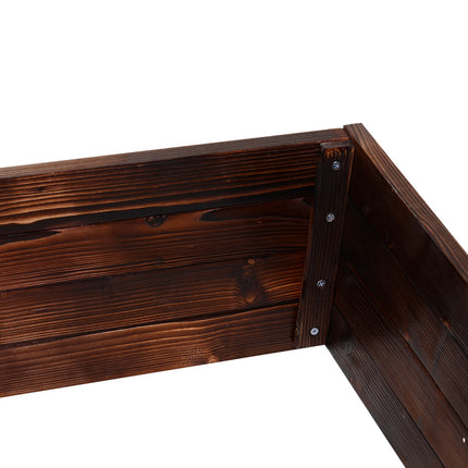 Planter box in solid wood, dark brown, 60x60x23 Cm