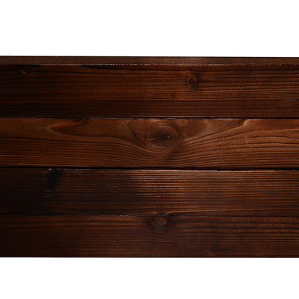 Planter box in solid wood, dark brown, 60x60x23 Cm