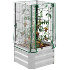 Raised garden bed set with cover & trellis for vines, 53x53x90cm