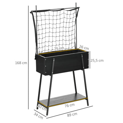 Weatherproof raised bed trellis, solid wood shelf 89X34X168Cm