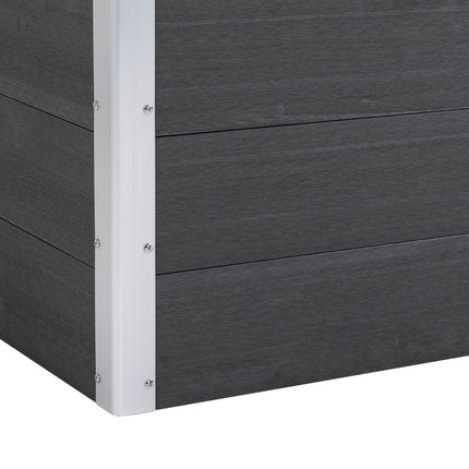 Weatherproof raised bed 100x50x50cm, WPC & Aluminium, Grey