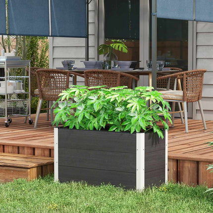 Weatherproof raised bed 100x50x50cm, WPC & Aluminium, Grey