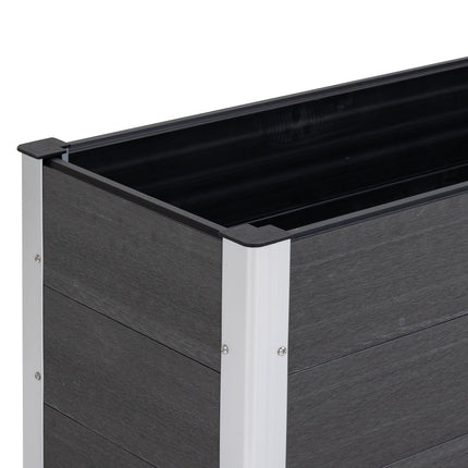 Weatherproof raised bed 100x50x50cm, WPC & Aluminium, Grey