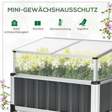 Raised bed Greenhouse, Dark gray Steel, 80x50x74 cm