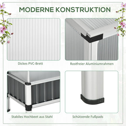 Raised bed Greenhouse, Dark gray Steel, 80x50x74 cm