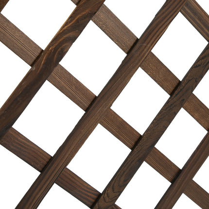 Raised wooden bed and trellis for climbing plants, 72.5x31.5x149.5 cm