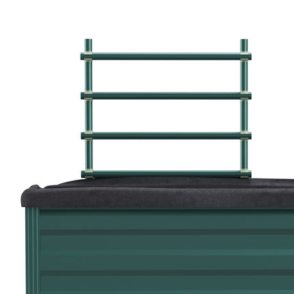 Raised bed with trellis, wheels and shelf - galvanized steel, 85x40x135cm