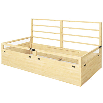 Raised wooden garden bed with trellis, 183 x 98.5 x 95 cm