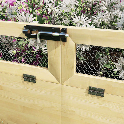 Raised wooden garden bed with trellis, 183 x 98.5 x 95 cm