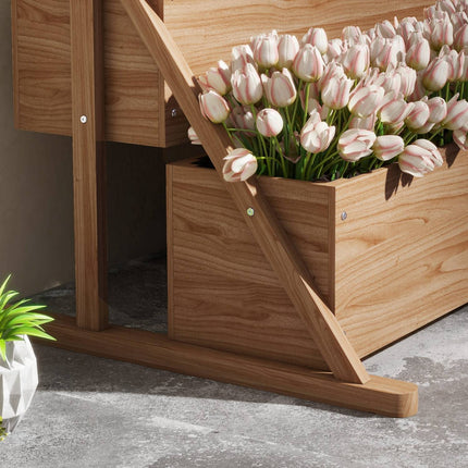 Raised bed in wood in 3 levels with lining for garden