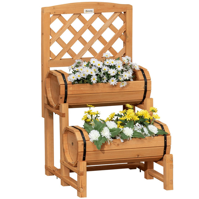 Garden raised bed with trellis, yellow, 45x45x80 cm