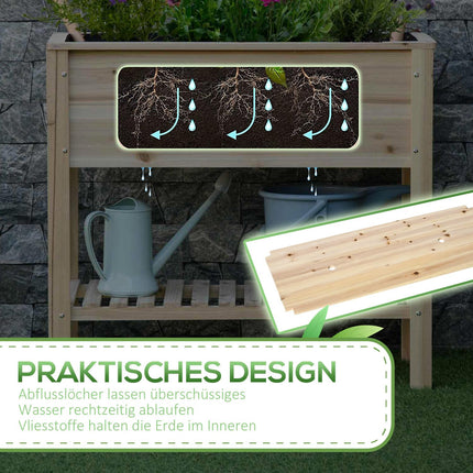 Garden raised bed with irrigation, 90x40x81 cm