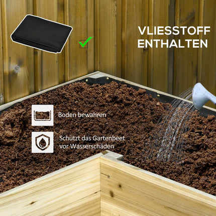 Raised wooden plant bed with irrigation, 122x91x81 cm