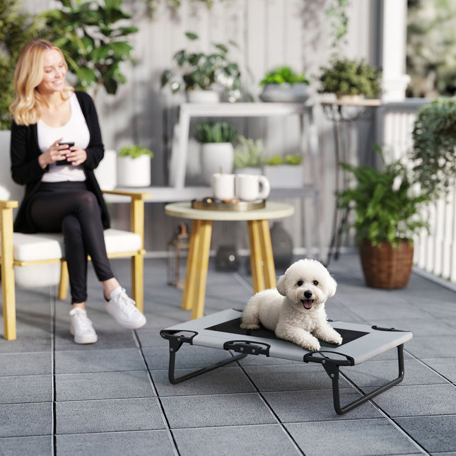 Foldable mesh raised dog bed - outdoors & breathable 75x51x18 cm