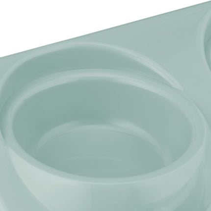 Raised Double Pet Bowl Stand with Food Catcher Rim