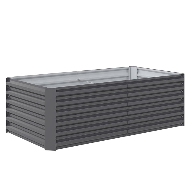 Raised Garden Bed, 180x90x57.5 cm, Galvanized Steel