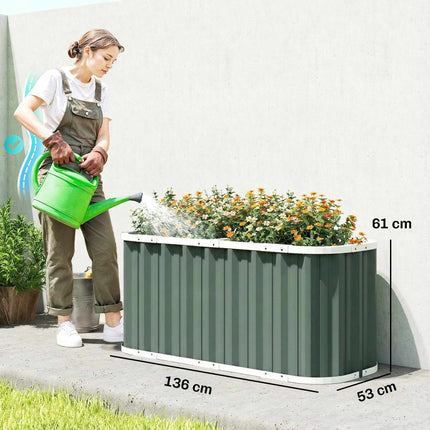 Raised Garden Bed, 61 cm Deep, Galvanized Steel