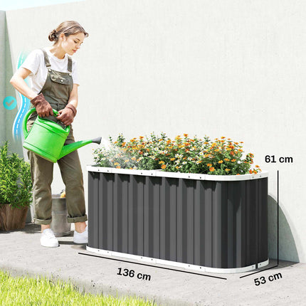 Raised Garden Bed, 61 cm Deep, Galvanized Steel