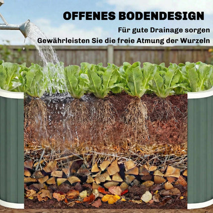 Raised Garden Bed, 61 cm Deep, Galvanized Steel