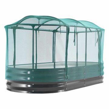 Raised Garden Bed 6x3x1 ft, Self-Watering, Mesh Cover