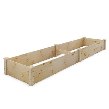 Raised Garden Bed, Fir Wood, 240x60x25 cm, Open Base