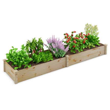 Raised Garden Bed, Fir Wood, 240x60x25 cm, Open Base