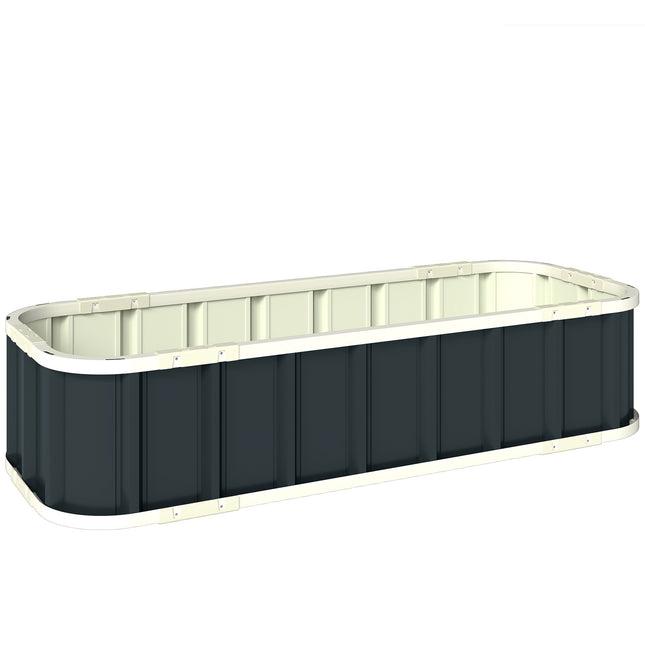 Raised Garden Bed, Galvanized Steel, 136x52x31 cm