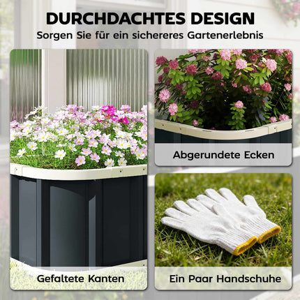Raised Garden Bed, Galvanized Steel, 136x52x31 cm
