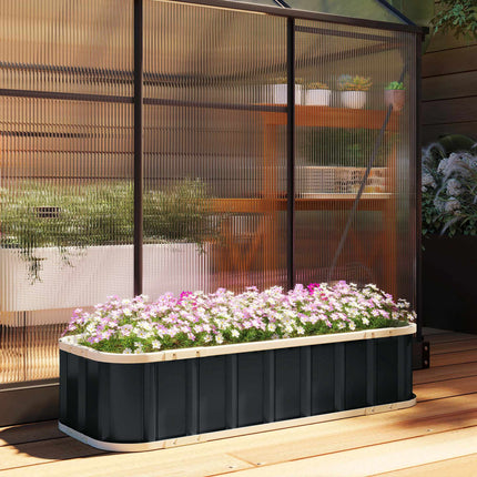 Raised Garden Bed, Galvanized Steel, 136x52x31 cm