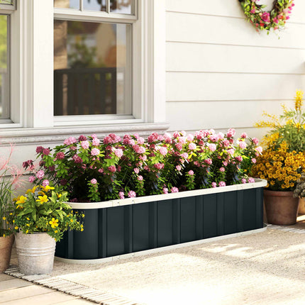 Raised Garden Bed, Galvanized Steel, 136x52x31 cm