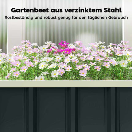 Raised Garden Bed, Galvanized Steel, 136x52x31 cm