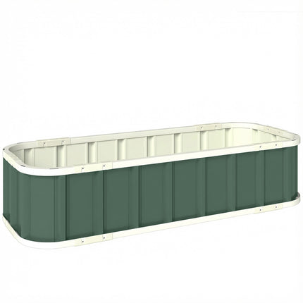 Raised Garden Bed, Galvanized Steel, Light Green, 136x52x31 cm