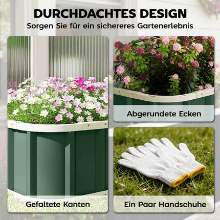 Raised Garden Bed, Galvanized Steel, Light Green, 136x52x31 cm