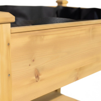 Raised Garden Bed On Wheels With Shelf, Locking Brakes